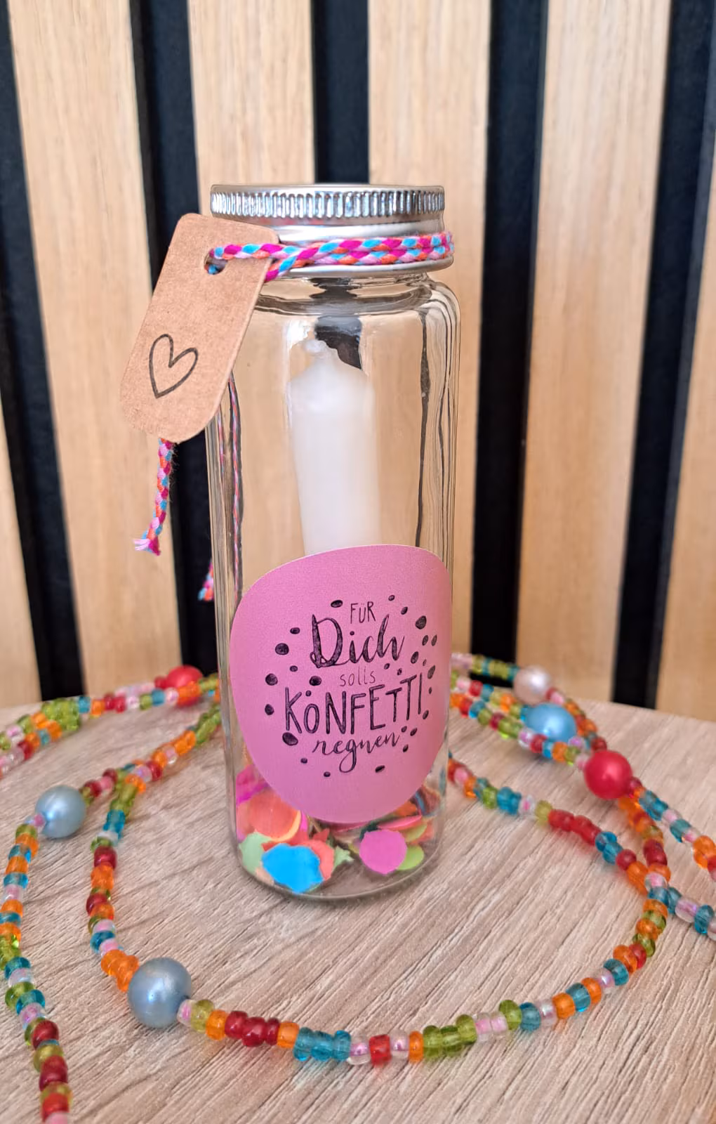 Geburtstagsglas mit Kerze